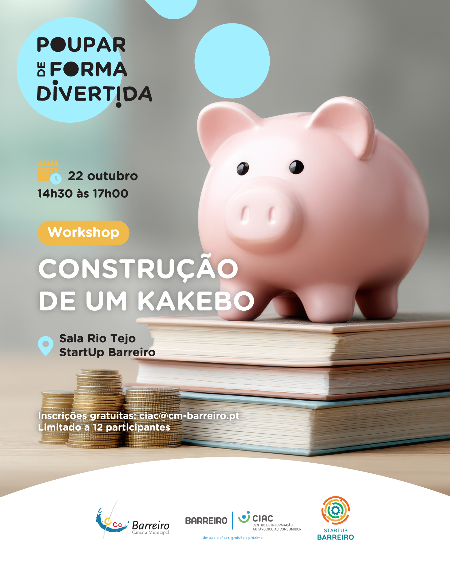 Workshop de 22 de outubro "Construção de um kakebo", às 14h30 na StartUp Barreiro